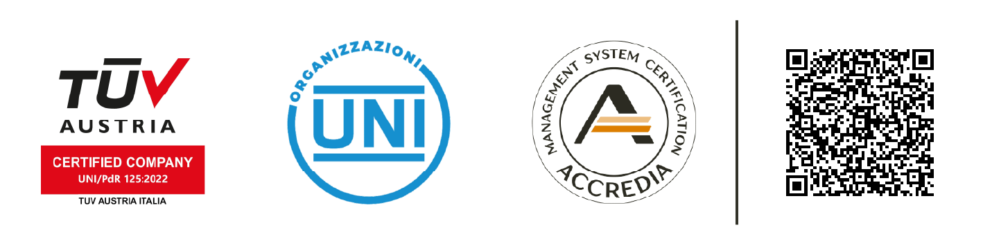 Logo TUV+UNI+ACCREDIA+QRcode